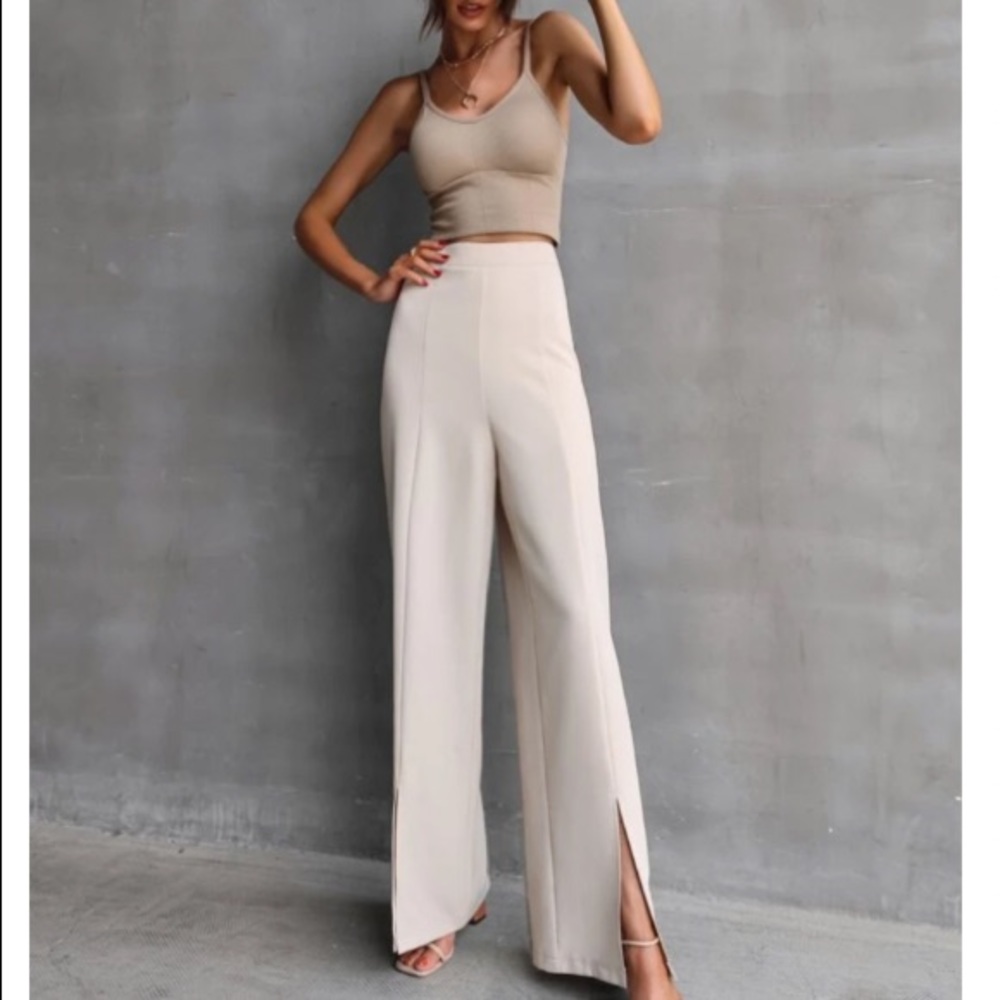 Wide leg side slit pants - Picture 6 of 16